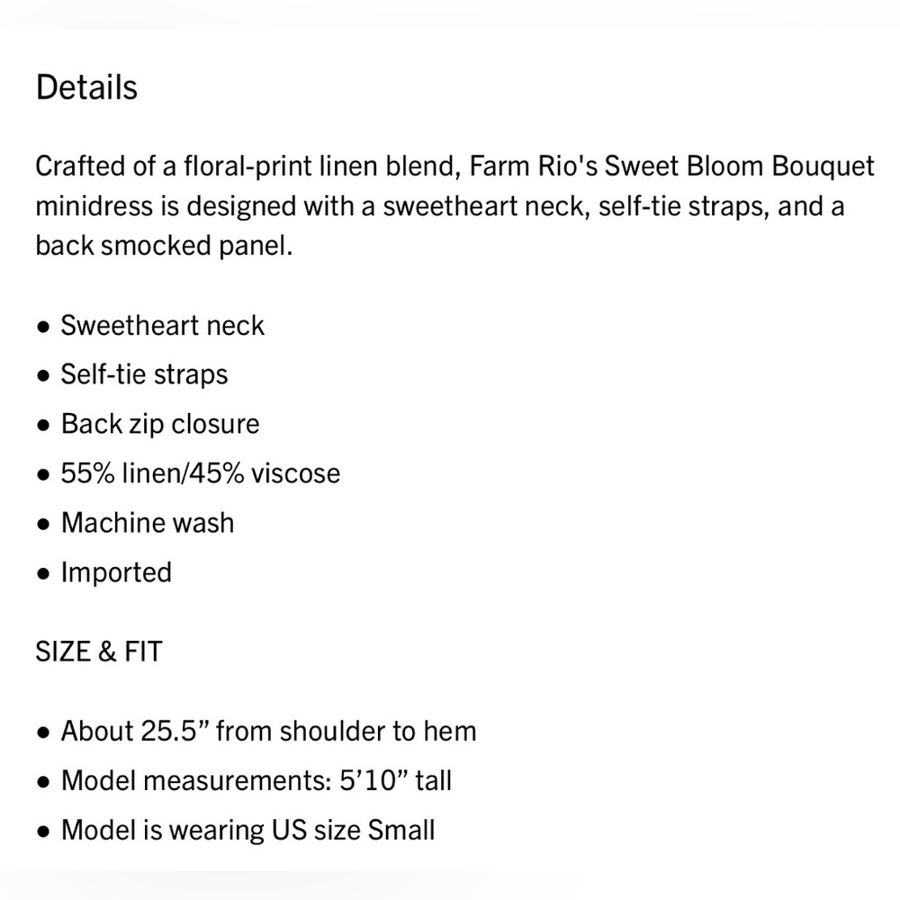 FARM Rio Sweet Bloom Bouquet Linen Blend Dress - Picture 8 of 10